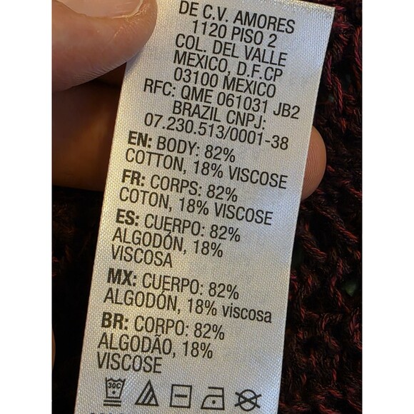 Roxy Women's Sm Take Stock Long Open Weave Boho Purple Maroon Cardigan Sweater - Picture 6 of 8